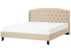 Letto Tessuto BORDEAUX 140 x 200 cm Beige