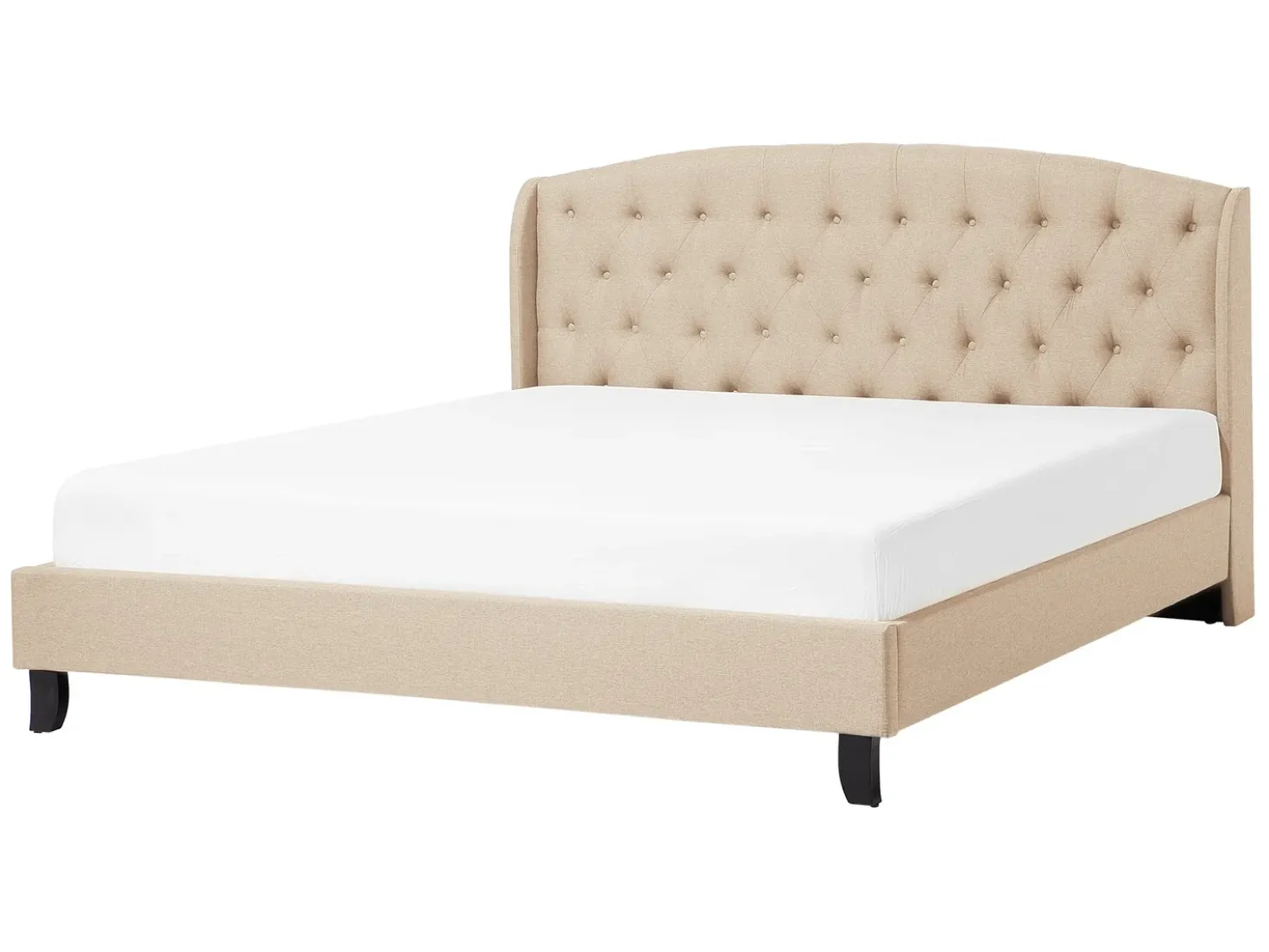 Letto Tessuto BORDEAUX 140 x 200 cm Beige