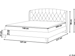 Letto Tessuto BORDEAUX 140 x 200 cm Beige