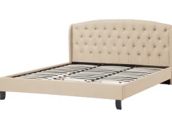 Letto Tessuto BORDEAUX 180 x 200 cm Beige
