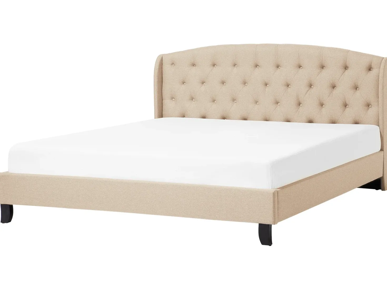 Letto Tessuto BORDEAUX 180 x 200 cm Beige
