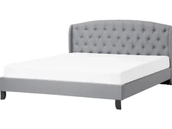 Letto Tessuto BORDEAUX 180 x 200 cm Grigio chiaro
