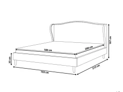 Letto Tessuto COLMAR 180 x 200 cm Grigio