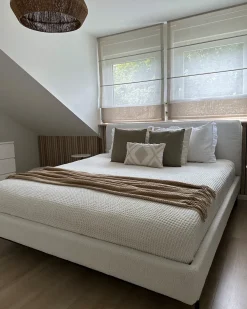 Letto Tessuto CORIO 180 x 200 cm Grigio chiaro
