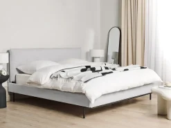 Letto Tessuto CORIO 180 x 200 cm Grigio chiaro