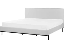 Letto Tessuto CORIO 180 x 200 cm Grigio chiaro