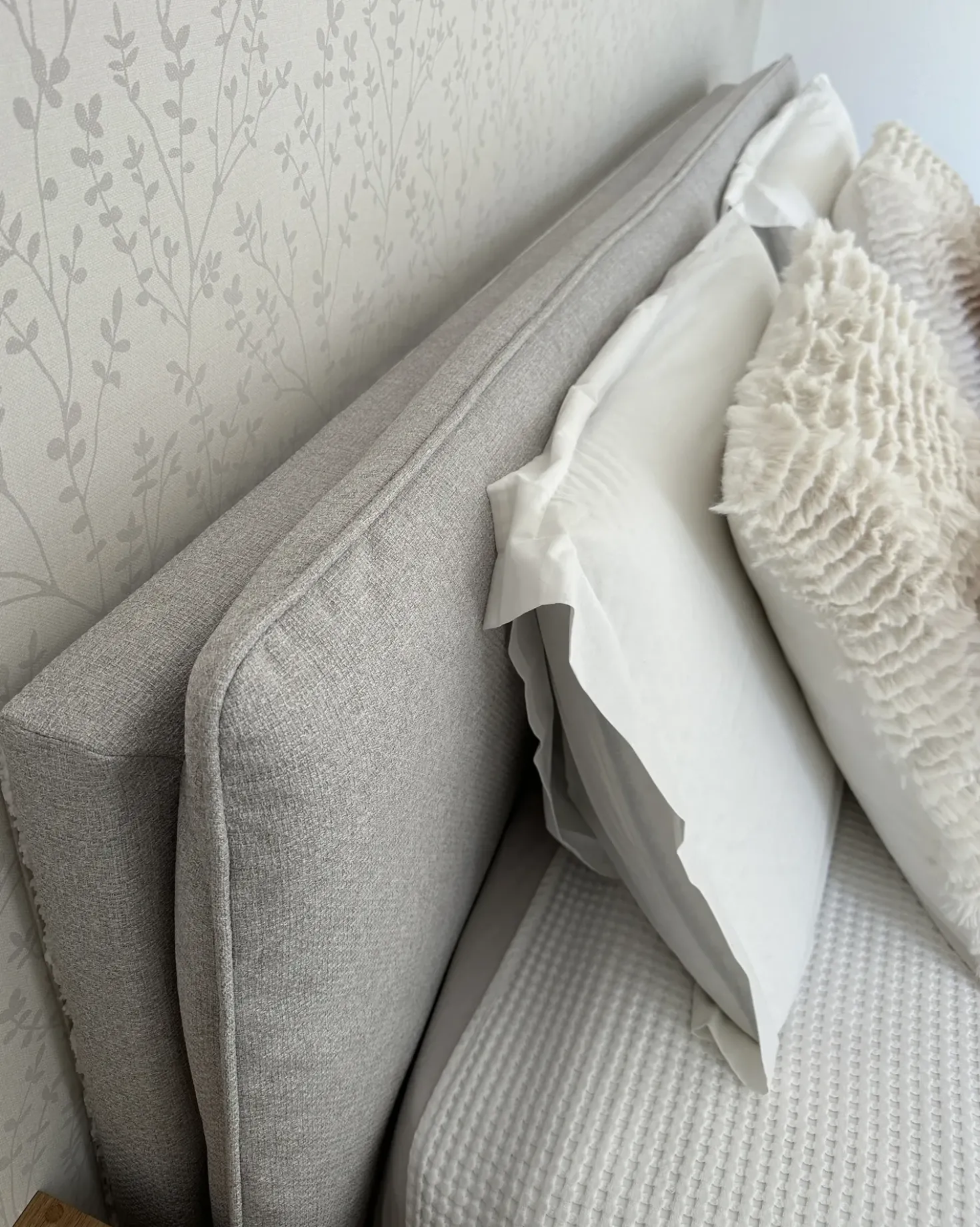 Letto Tessuto CORIO 180 x 200 cm Grigio chiaro