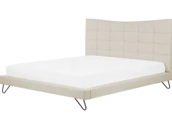 Letto Tessuto LANNION 180 x 200 cm Beige chiaro