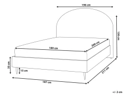 Letto Tessuto MILLAY 180 x 200 cm Bianco sporco
