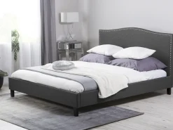Letto Tessuto MONTPELLIER 180 x 200 cm Grigio scuro