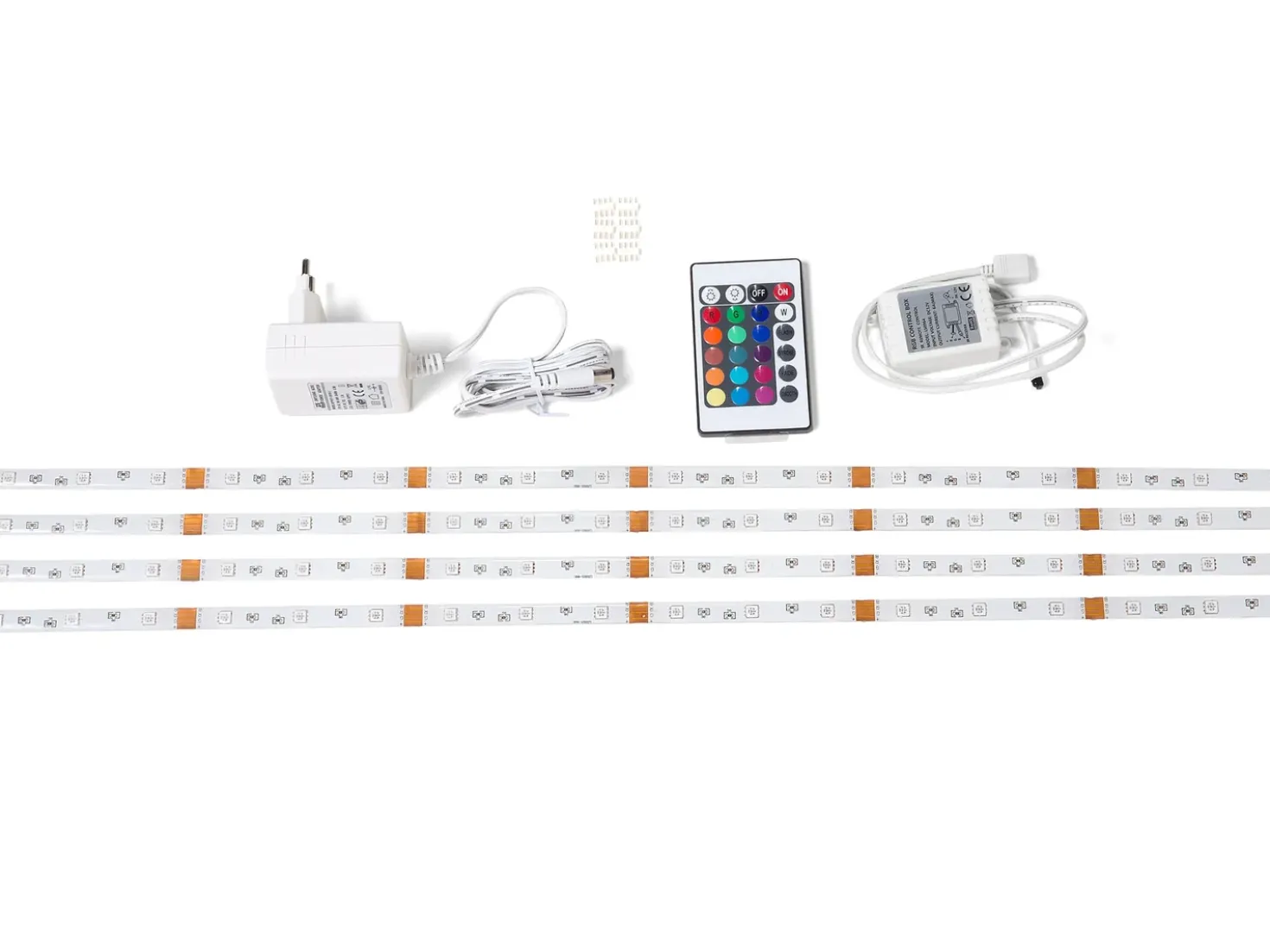 Letto Tessuto MONTPELLIER 180 x 200 cm LED Multicolore