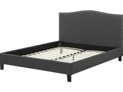 Letto Tessuto MONTPELLIER 180 x 200 cm LED Bianco