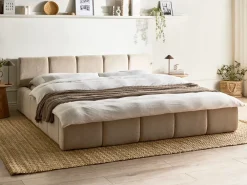 Letto Tessuto ORVILLE 180 x 200 cm Tortora