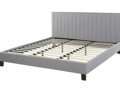 Letto Tessuto POITIERS 180 x 200 cm Grigio chiaro