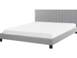Letto Tessuto POITIERS 180 x 200 cm Grigio chiaro
