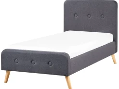 Letto Tessuto RENNES 90 x 200 cm Grigio scuro