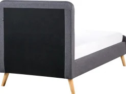 Letto Tessuto RENNES 90 x 200 cm Grigio scuro