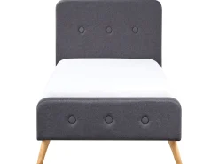 Letto Tessuto RENNES 90 x 200 cm Grigio scuro
