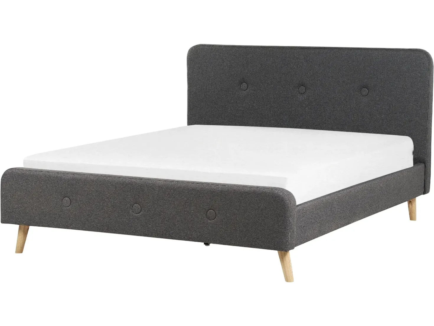 Letto Tessuto RENNES II 160 x 200 cm Grigio scuro