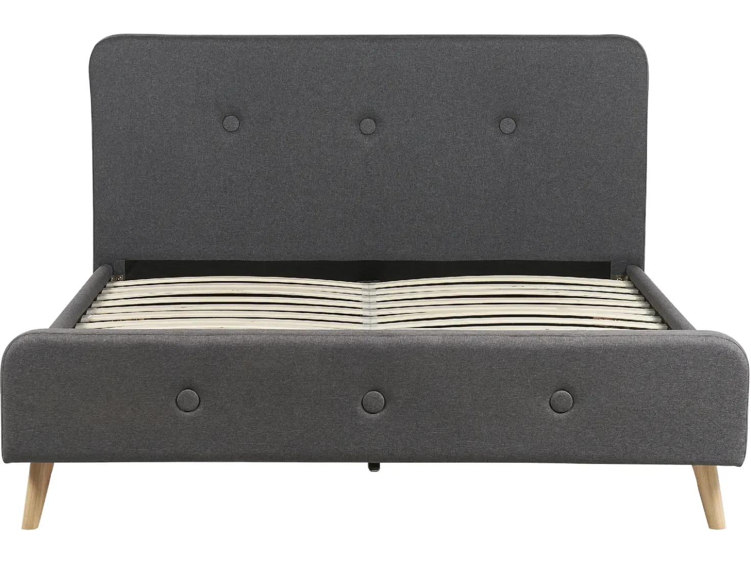 Letto Tessuto RENNES II 160 x 200 cm Grigio scuro
