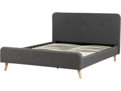 Letto Tessuto RENNES II 160 x 200 cm Grigio scuro