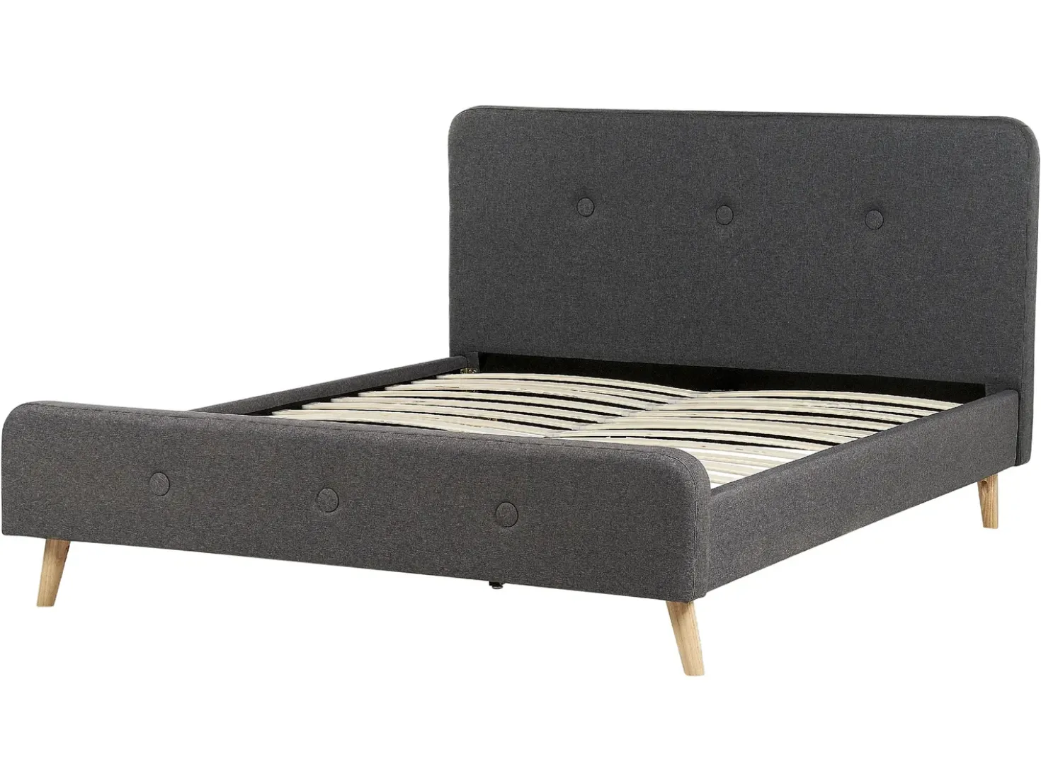 Letto Tessuto RENNES II 160 x 200 cm Grigio scuro