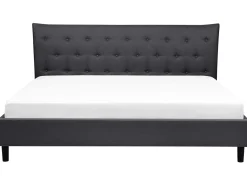 Letto Tessuto SAVERNE 180 x 200 cm Grigio scuro