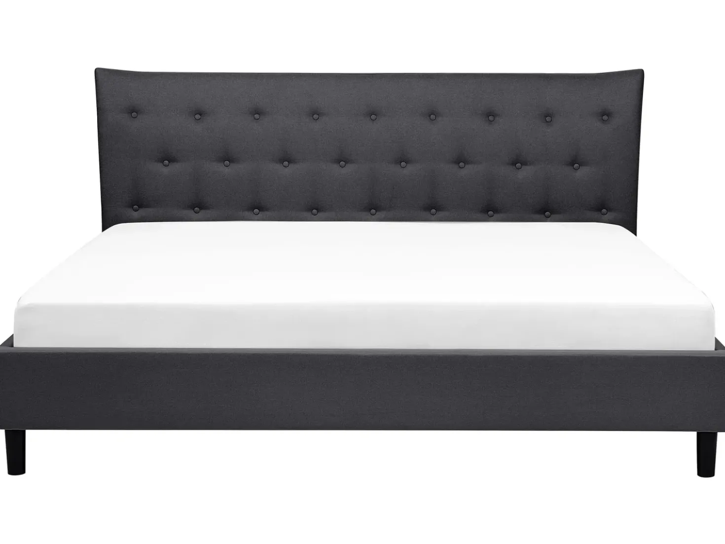 Letto Tessuto SAVERNE 180 x 200 cm Grigio scuro