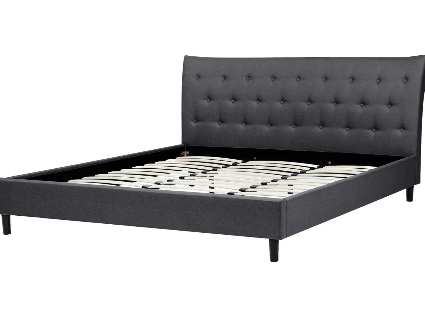 Letto Tessuto SAVERNE 180 x 200 cm Grigio scuro
