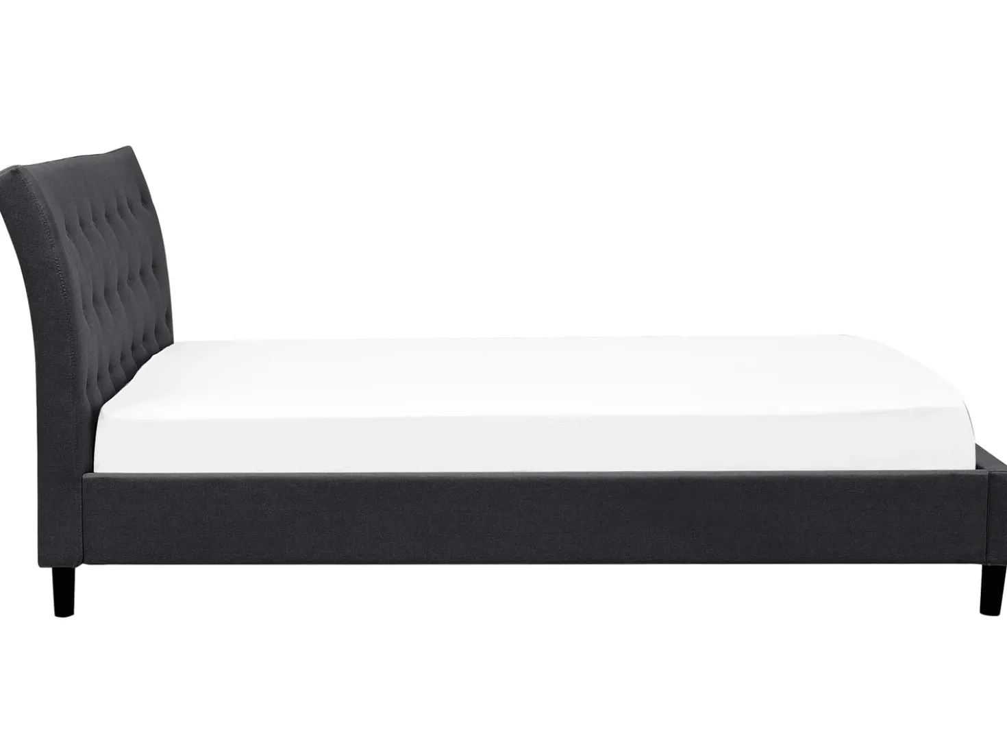 Letto Tessuto SAVERNE 180 x 200 cm Grigio scuro