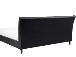 Letto Tessuto SAVERNE 180 x 200 cm Grigio scuro