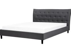 Letto Tessuto SAVERNE 180 x 200 cm Grigio scuro