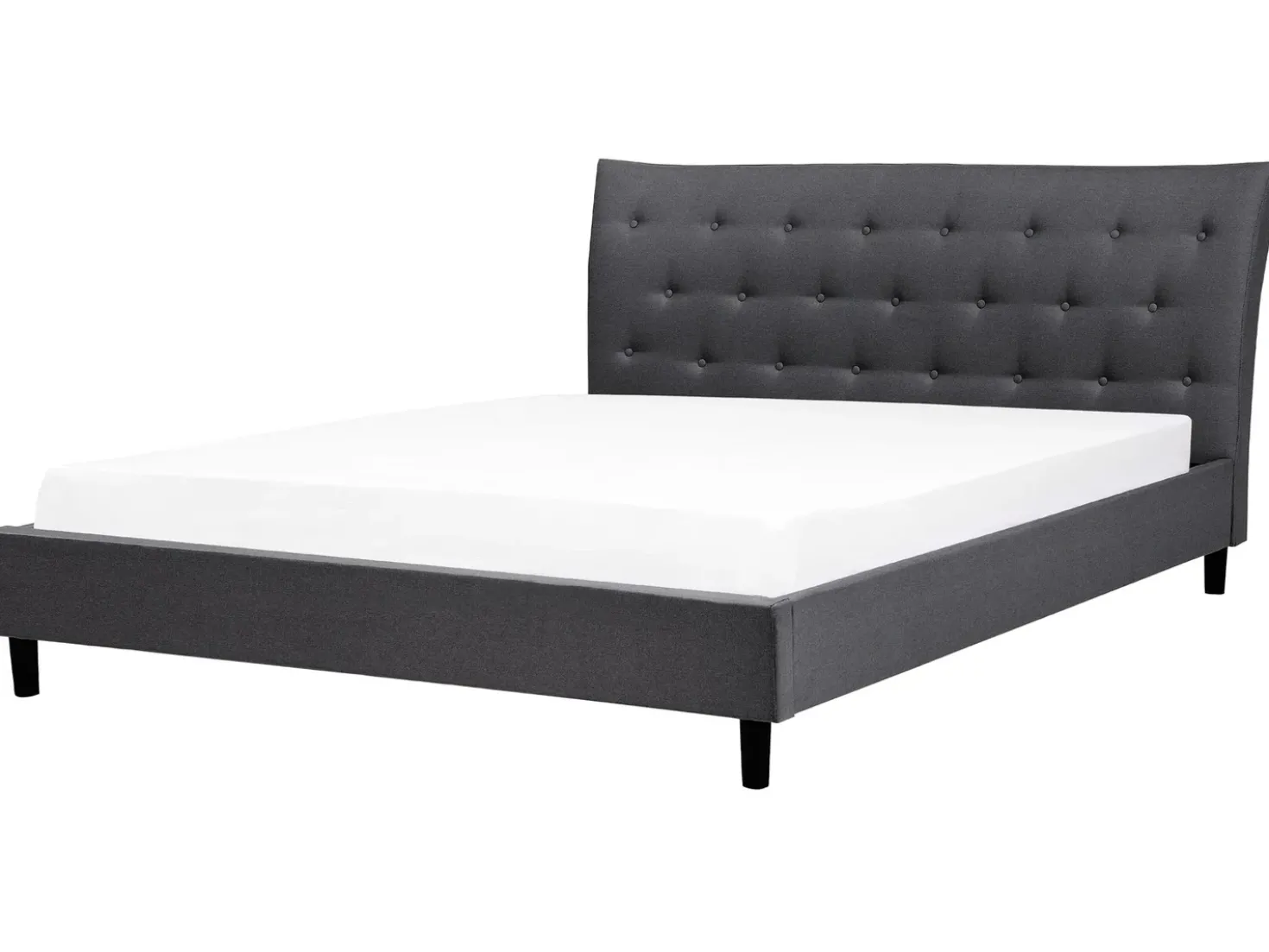 Letto Tessuto SAVERNE 180 x 200 cm Grigio scuro