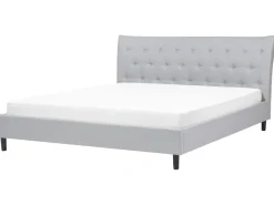 Letto Tessuto SAVERNE 180 x 200 cm Grigio chiaro