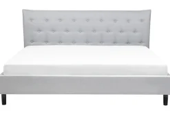 Letto Tessuto SAVERNE 180 x 200 cm Grigio chiaro