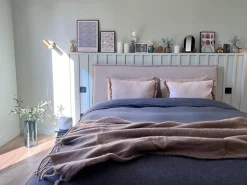 Letto Tessuto SENNEZ 160 x 200 cm Beige