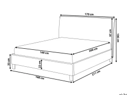 Letto Tessuto SENNEZ 160 x 200 cm Beige