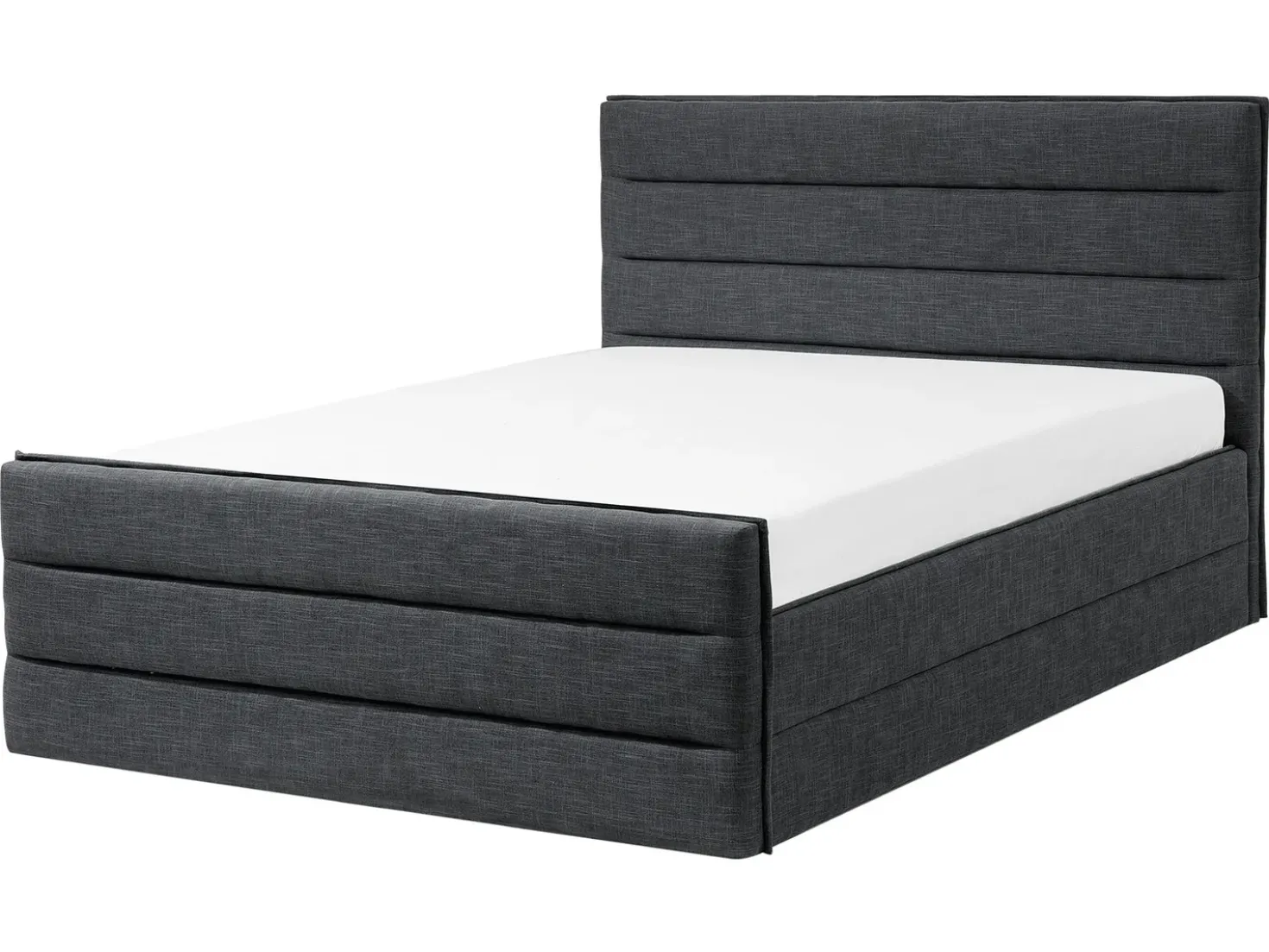 Letto Tessuto VALBONNE 160 x 200 cm Grigio scuro