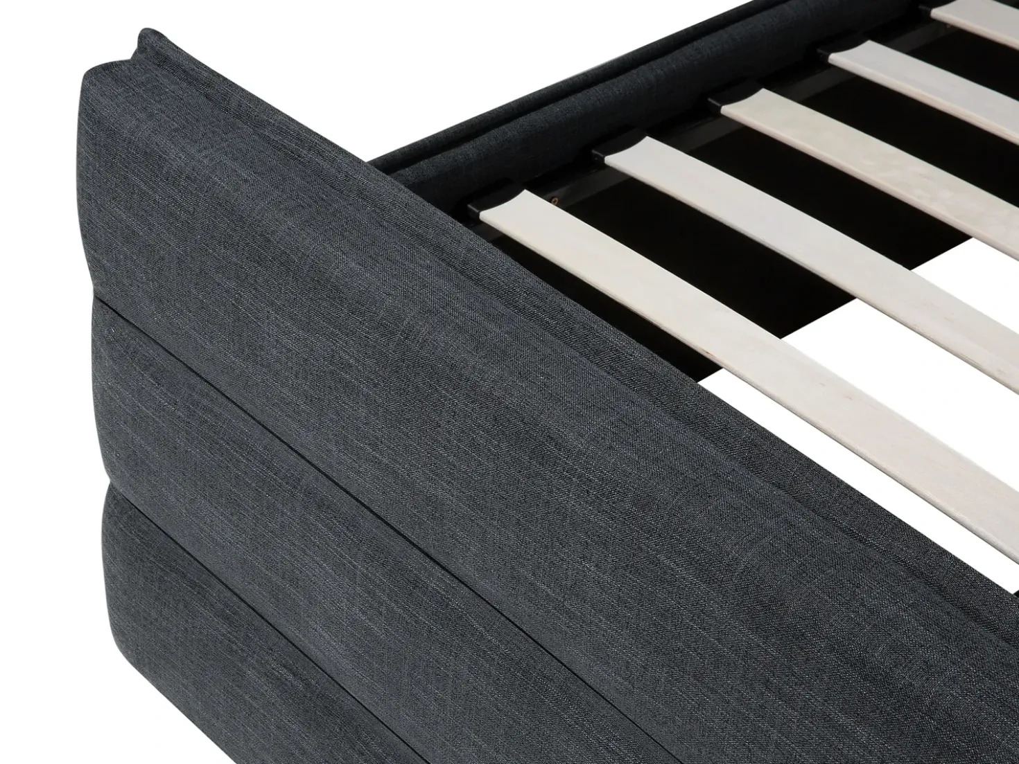 Letto Tessuto VALBONNE 160 x 200 cm Grigio scuro