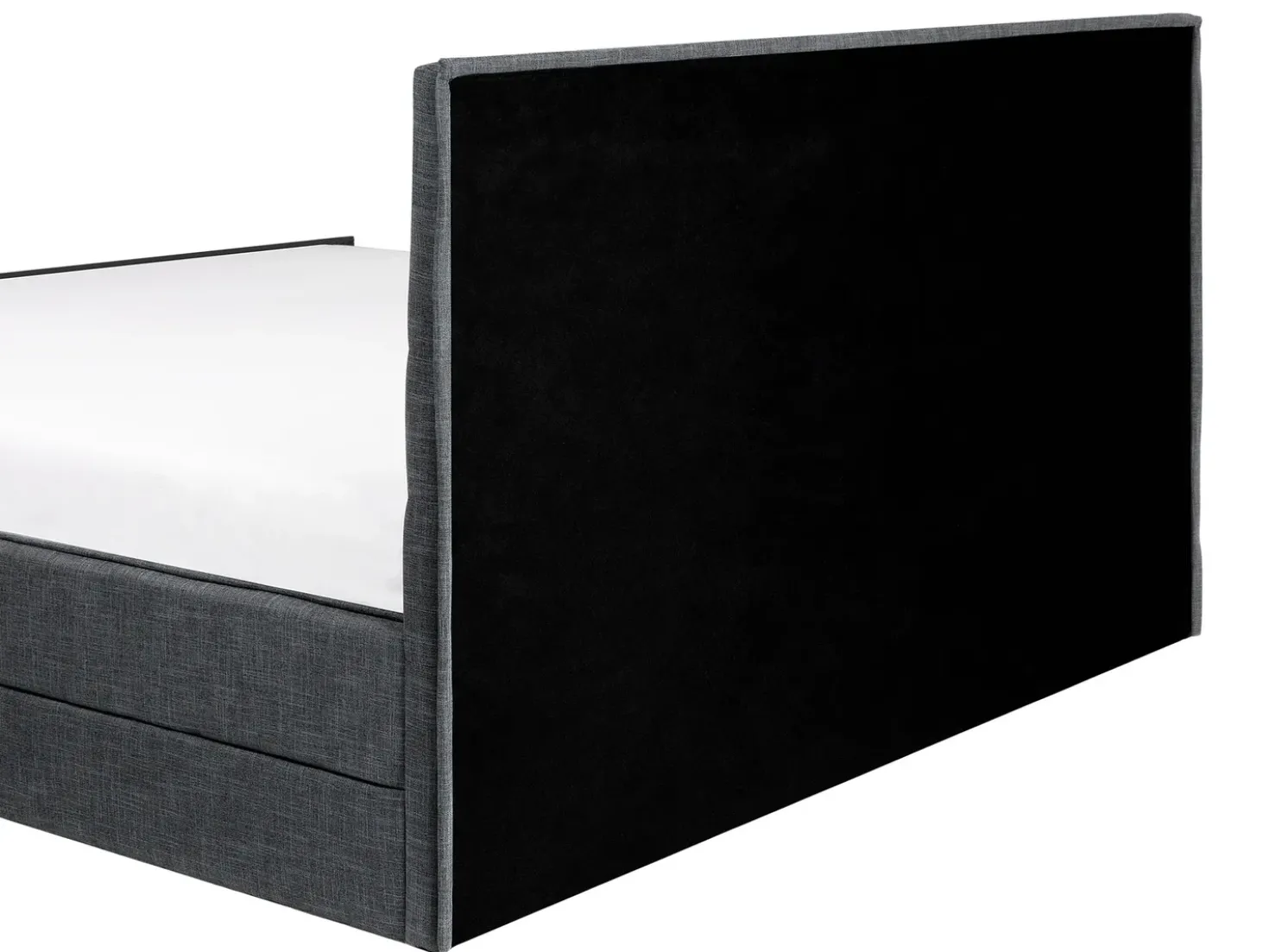 Letto Tessuto VALBONNE 160 x 200 cm Grigio scuro