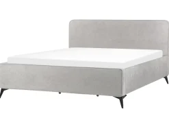 Letto Tessuto VALOGNES 180 x 200 cm Grigio chiaro