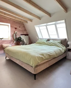Letto Velluto a coste MELLE 180 x 200 cm Tortora