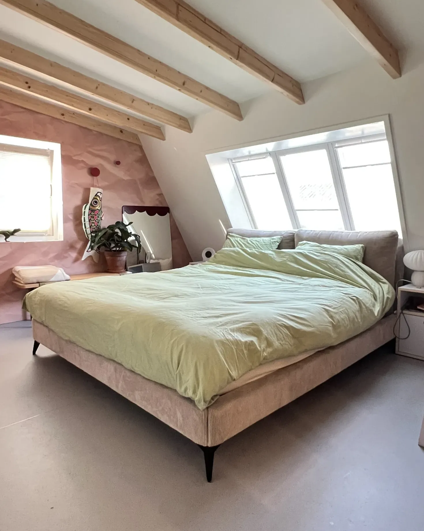 Letto Velluto a coste MELLE 180 x 200 cm Tortora
