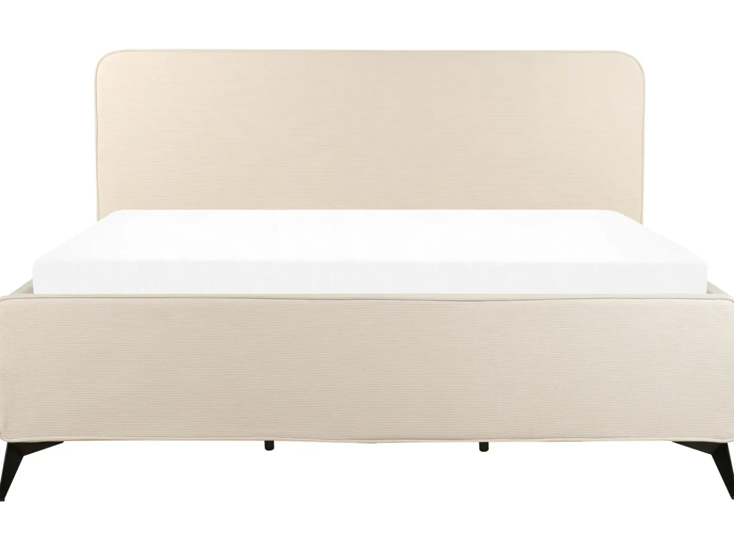 Letto Velluto a coste VALOGNES 180 x 200 cm Beige chiaro