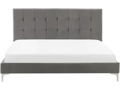 Letto Velluto AMBERT 160 x 200 cm Grigio