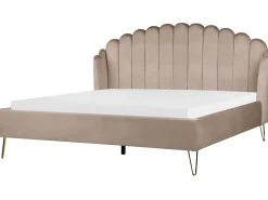 Letto Velluto AMBILLOU 180 x 200 cm Tortora