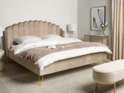 Letto Velluto AMBILLOU 180 x 200 cm Tortora