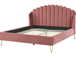 Letto Velluto AMBILLOU 180 x 200 cm Rosa
