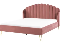 Letto Velluto AMBILLOU 180 x 200 cm Rosa