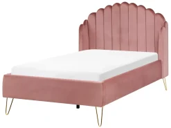 Letto Velluto AMBILLOU 120 x 200 cm Rosa